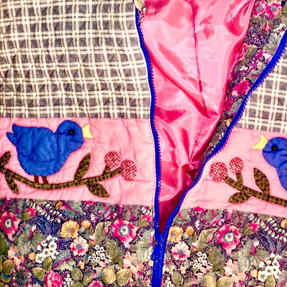 Handmade vintage quilted spring jacket
